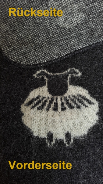 Tapis islandais - noir avec mouton islandais