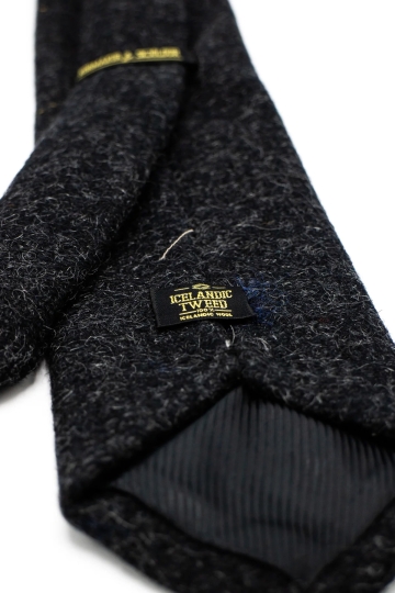 Krawatte - Isländischer Tweed - schwarz