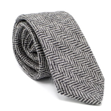 Krawatte - Isländischer Tweed - schwarz-weiß