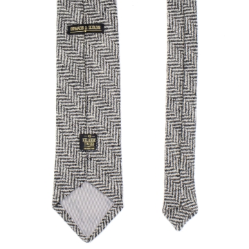 Krawatte - Isländischer Tweed - schwarz-weiß