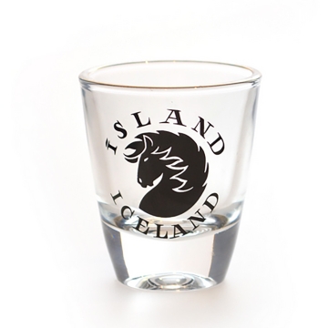 Schnapsglas - Islandpferd - schwarz