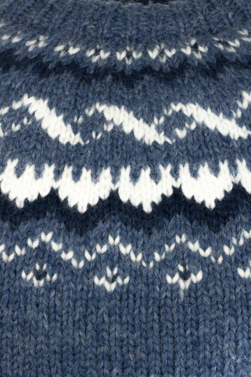 Hand-knit Icelandic Sweater HSI-208 - blue