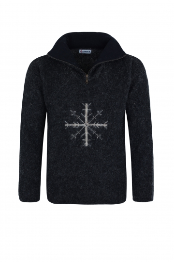 KIDKA 007 half-zip sweater with nordic symbol