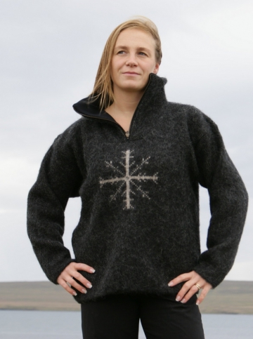 KIDKA 007 half-zip sweater with nordic symbol