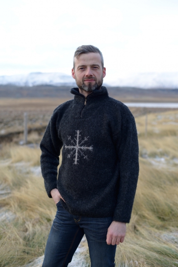 KIDKA 007 half-zip sweater with nordic symbol