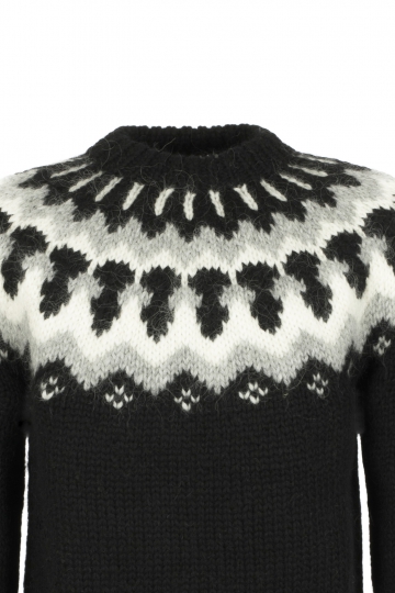 Icelandic Lopapeysa HSI-209 - hand-knit - black