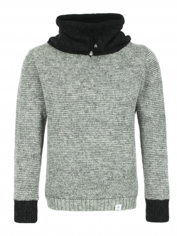 KIDKA 075 Pull avec un col haut - gris / noir