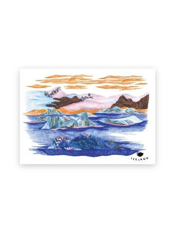 Island Magnet - Jökulsárlón Gletscherlagune Illustration