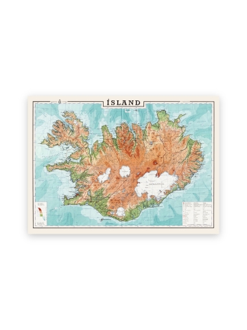 Kühlschrank Magnet - Historische Island Karte