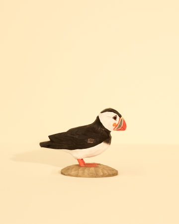 Isländische Vögel - Papageientaucher Holzfigur