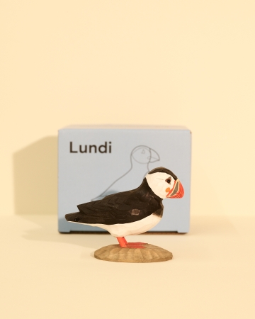 Isländische Vögel - Papageientaucher Holzfigur