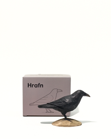 Isländische Vögel - Rabe Holzfigur