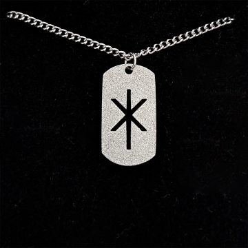 Edelstahl Kette mit Anhänger - Stärke - sandgestrahlt
