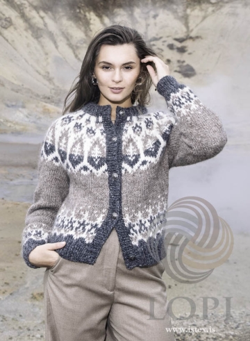 Strickanleitung Damen Strickjacke - Strickmuster Uppbót - Lopi 41-15