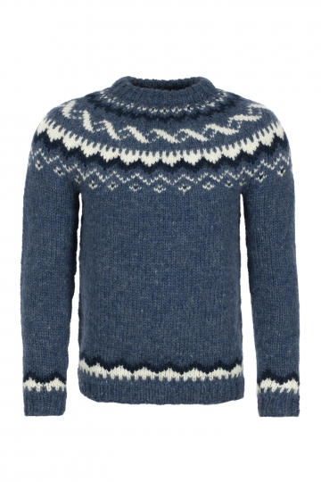 Damen Islandpullover - Handgestrickt in Island - blau