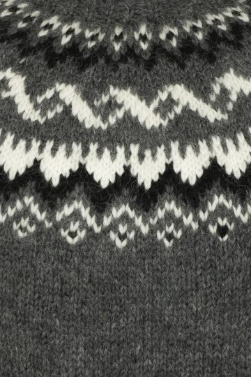 Hand-knit Icelandic Wool Sweater HSI-217 - dark grey