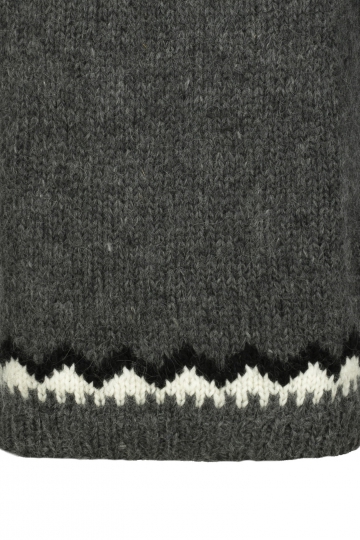 Isländischer Pullover Handgestrickt HSI-217 - dunkel-grau