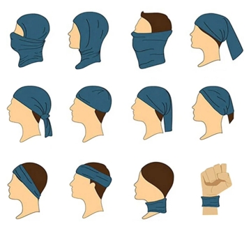 Multifunktionstuch mit Färöer Muster - blau / schwarz