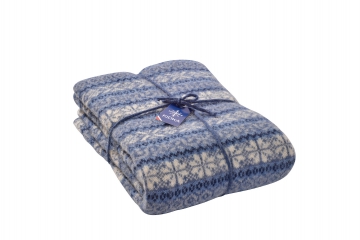 Icelandic Woolen Blanket KID-081 - Blue