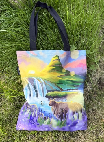 Tragetasche Kirkjufell – Baumwolltasche mit Island-Motiv