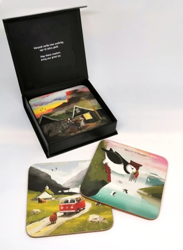 Untersetzer Set - 6 Stück -  Färöer Motive