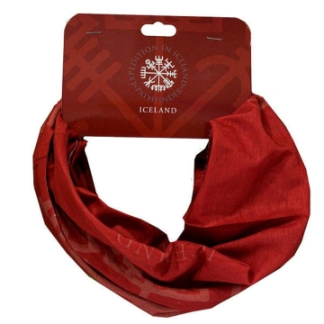 Multifunktionstuch mit Vegvísir Design - Wegweiser - rot