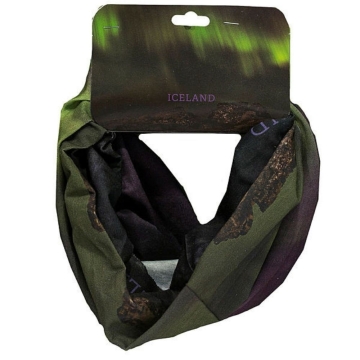 Multifunktionstuch mit Nordlichter Design - schwarz