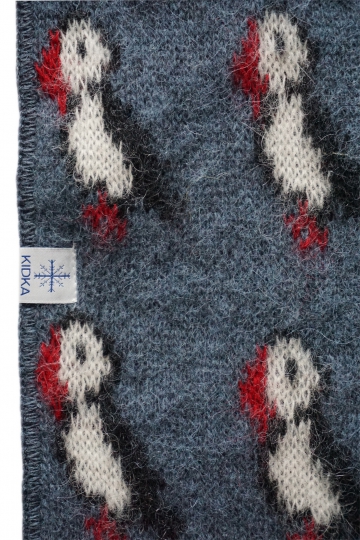 Isländischer Schal Wolle - Papageientaucher blau - 200 cm