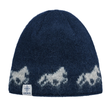 Wool hat - Icelandic horse - dark-blue