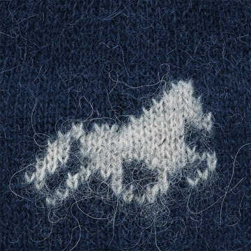 Strickmütze Islandpferde - dunkelblau
