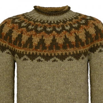 Islandpullover mit Rollkragen HSI-222 - grün