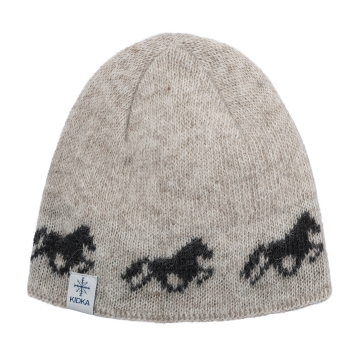 Woolly hat - Icelandic horse - beige