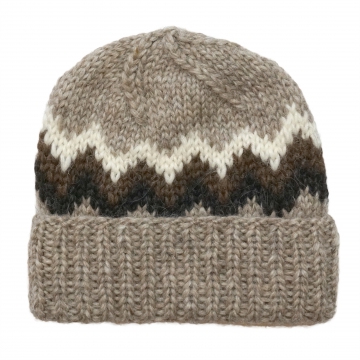 Handknitted Icelandic Woolen Hat - brown