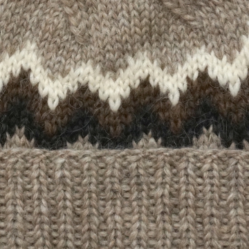 Handknitted Icelandic Woolen Hat - brown