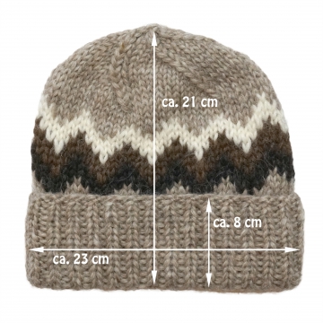 Handknitted Icelandic Woolen Hat - brown