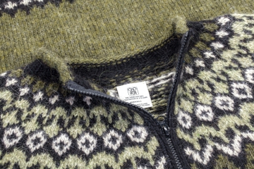 Riddari Hand-knit Icelandic Cardigan with zipper HSI-225 - green