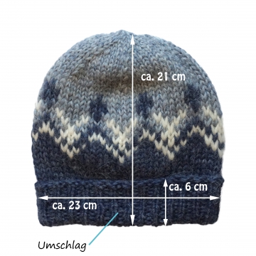 Handknitted Icelandic Woolen Hat - light blue