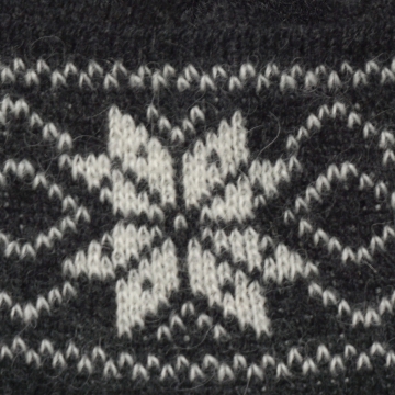 Wollmütze mit skandinavischem Muster - dunkelgrau