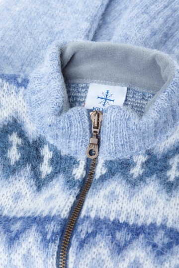 Womens Wool Cardigan - Icelandic Wool Sweater - Blue