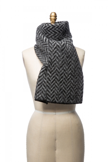 VARMA 058 - fishbone scarf - noir / gris