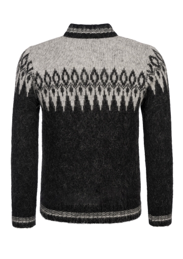 KIDKA 031 Wool Sweater - Cardigan - Black/Grey