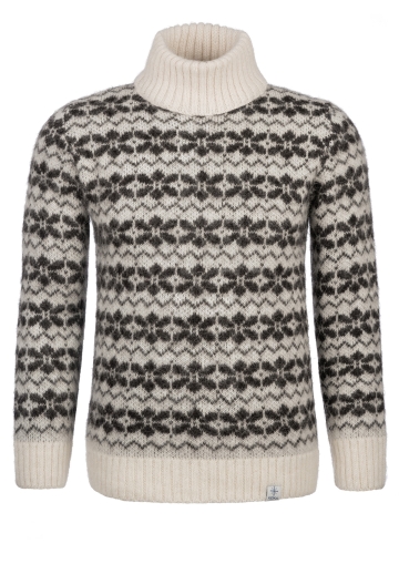 KIDKA Vinur polo-neck sweater - white / black