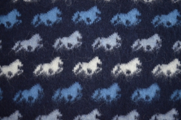 KIDKA 033 Icelandic Wool Blanket - Iceland Horse - Blue