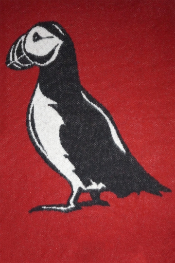 Icelandic Wool Blanket - Puffin - red