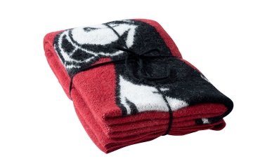 Icelandic Wool Blanket - Puffin - red