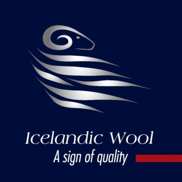 Isländische Wolldecke - Papageientaucher Groß - Rot