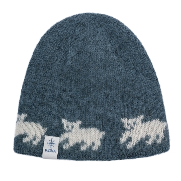 Woolen hat - polar bear cubs - blue
