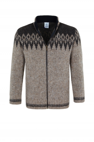 KIDKA 038 Mens woolen cardigan - Brown