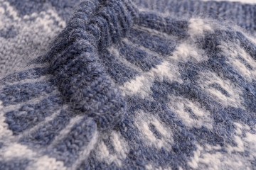 Hand-knit Icelandic Wool Sweater  - blue