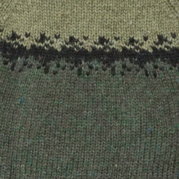 Handgestrickter Pullover - Wollpullover - grün / schwarz